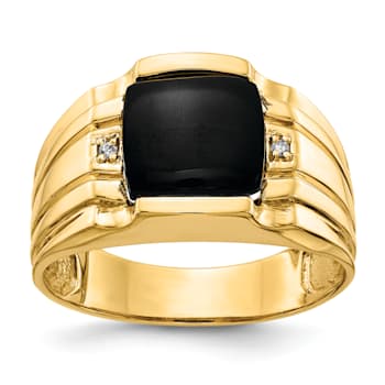 10K Yellow Gold AA Diamond men's ring