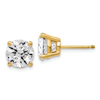 14K Yellow Gold Certified Lab Grown Diamond 4ct. VS/SI GH+, 4-Prong Earrings