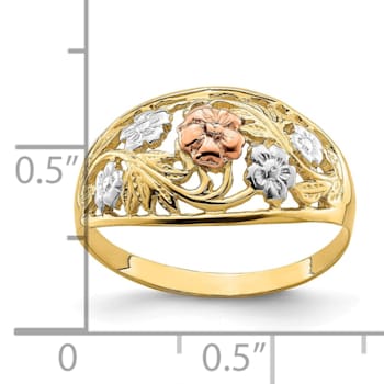 14K Floral Dome Ring