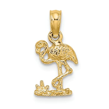 10K Yellow Gold Mini Flamingo Charm