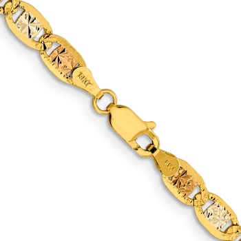 14k Yellow Gold, 14K White Gold and 14k Rose Gold 4.65mm Solid Pave
Valentino 22 Inch Chain