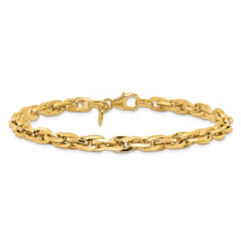 14k Yellow Gold 5mm Polished Fancy Link Bracelet
