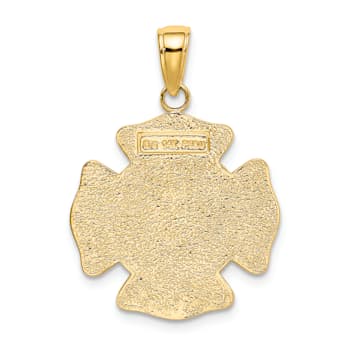 14K Yellow and White Gold Saint Florian Medal Pendant