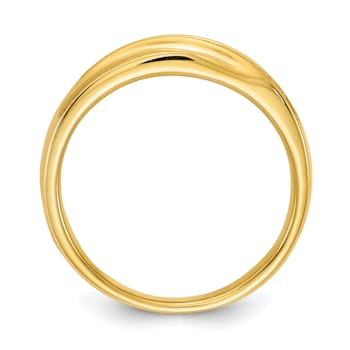 14K Yellow Gold Lab Grown Diamond Polished and Satin Men's Band