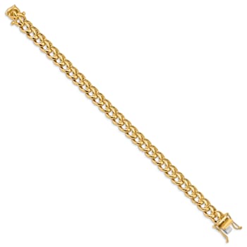 10k Yellow Gold and 10k White Gold 8.6mm Hand-polished Fancy Link Bracelet