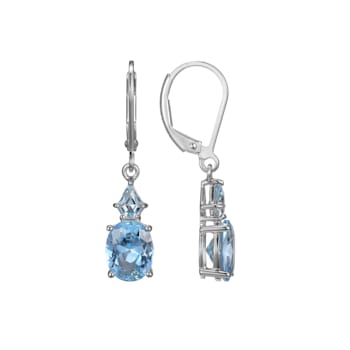Lab Created Blue Spinel Platinum Over Sterling Silver March Birthstone
Earrings 3.58ctw