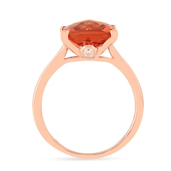Peach Orange Lab Created Padparadscha Sapphire 14K Rose Gold Over
Sterling Silver Statement Ring
