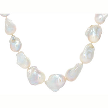 Baroque Freshwater Pearl Strand Necklace In Sterling Silver
