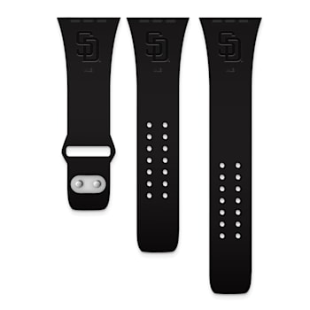 Gametime San Diego Padres Debossed Silicone Apple Watch Band (42/44mm
M/L). Watch not included.