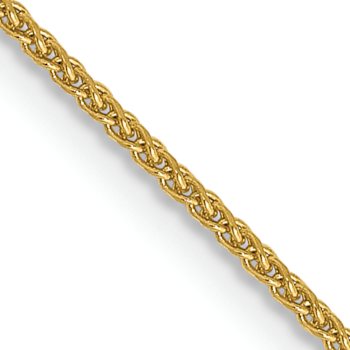14k Yellow Gold 1.05mm Solid Diamond-Cut Spiga 22 Inch Chain