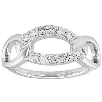 Lab-Grown Diamond Open Crossover Ring In Sterling Silver