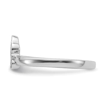 Rhodium Over Sterling Silver Multi-color Enameled Dog Children's Ring