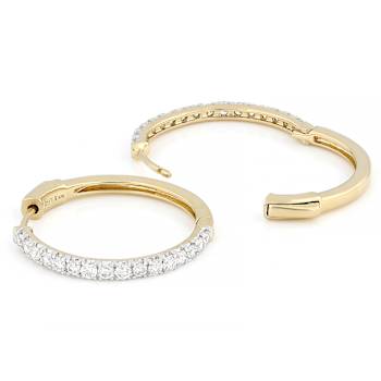 Classic Lab-Grown Diamond Hoop Earrings 1ctw In 14K Gold Over Sterling Silver