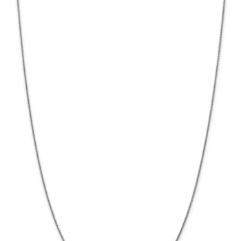 14k White Gold 1mm Cable Chain 26 Inches