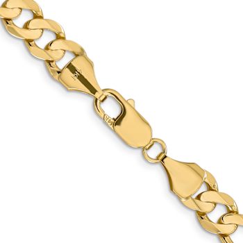 14k Yellow Gold 8.75mm Solid Concave Open Figaro 28 Inch Chain