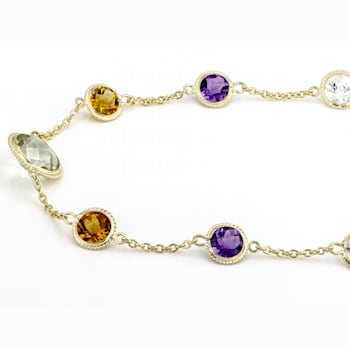 Multi-Gem 14k Yellow Gold 18" Necklace 13.47ctw