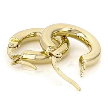 Polished Hoop Earrings In 18K Gold Over Sterling Silver 0.65 Inch