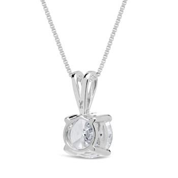 White Cubic Zirconia 14k White Gold Pendant With Chain 2.00ctw