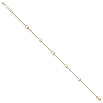 14K Yellow Gold Polished with 1-inch Extension Anklet