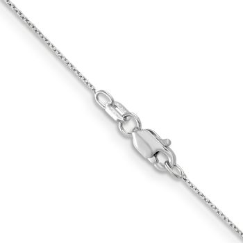 Rhodium Over 14k White Gold 0.65mm Solid Diamond-Cut Round Open Link
Cable 24 Inch Chain