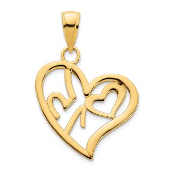 14k Yellow Gold #15 Heart Pendant