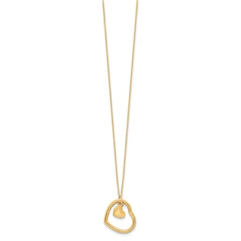 14K Yellow Gold Polished Heart Pendant Necklace