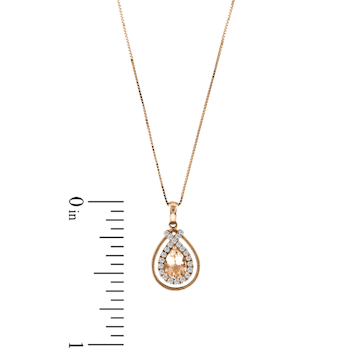 0.76ctw Morganite and Diamond Pendant in 14k Rose Gold