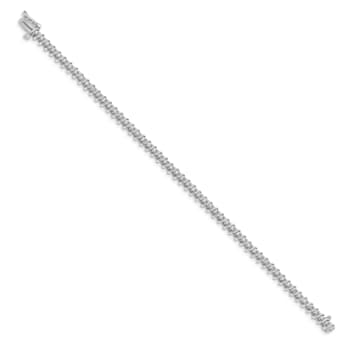 Rhodium Over 14k White Gold I1/G-H Diamond Tennis Bracelet 0.91ctw