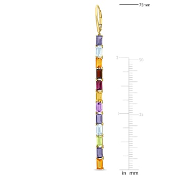 Multi Gem 14K Yellow Gold Earrings 7.82ctw