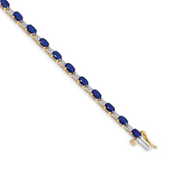 14k Yellow Gold and 14k White Gold Diamond and Sapphire Bracelet