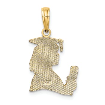 10K Yellow Gold Polished Female Graduation Profile Charm
