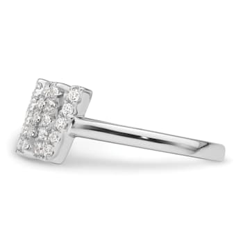 Rhodium Over 14K White Gold Lab Grown Diamond VS/SI GH, Initial W
Adjustable Ring