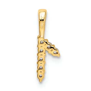 14K Yellow Gold Diamond Number 1 Pendant
