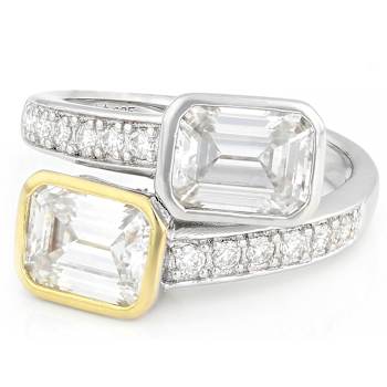 Classic Moissanite Tennis Bracelet In Two-Tone Gold And
Platinum-Enhanced Sterling Silver