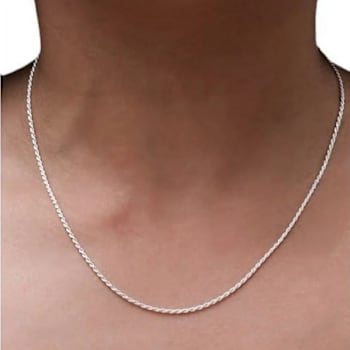 Sterling Silver Rope 1.2MM Chain Necklace - 16"