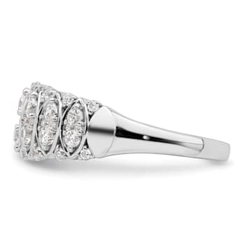 Rhodium Over 14K White Gold Diamond Band 0.76ctw