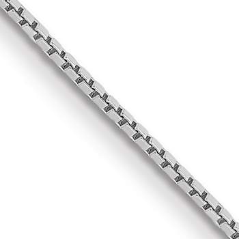 Rhodium Over 14k White Gold 0.9mm Solid Box 16 Inch Chain