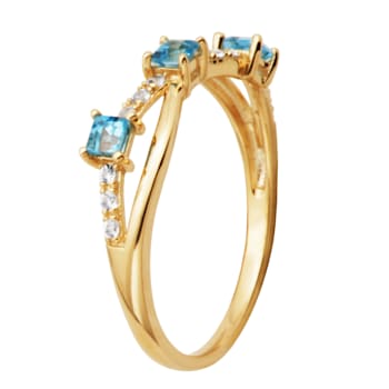 Swiss Blue Topaz 10k Yellow Gold Ring