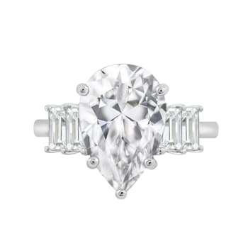 White Cubic Zirconia Platinum Over Sterling Silver Ring 10.92ctw