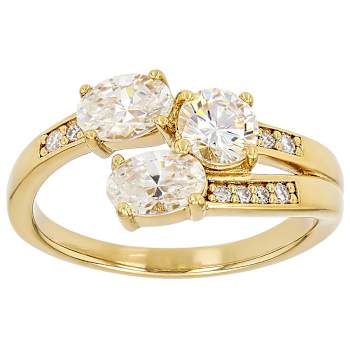 Diamond Simulant And Lab-Created Moissanite Ring In 18K Gold Over
Sterling Silver 1.91ctw