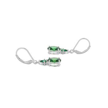 Green Cubic Zirconia Platinum Over Sterling Silver May Birthstone
Earrings 6.15ctw
