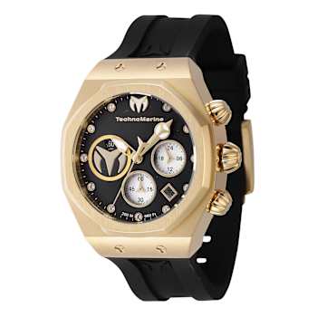 Technomarine Reef 40.0mm Black Dial Yellow Bezel Black Silicone Strap
Chronograph Quartz Watch