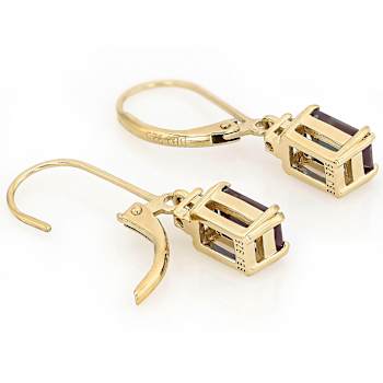 Lab-Created Alexandrite Dangle Earrings In 18K Gold Over Sterling Silver 1.16ctw