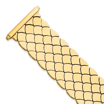 14K Yellow Gold Reversible Satin and Polished 24mm 7.25-inch Bracelet