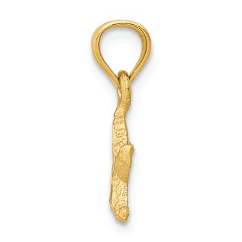 14k Yellow Gold Textured and Diamond-Cut Starfish Pendant