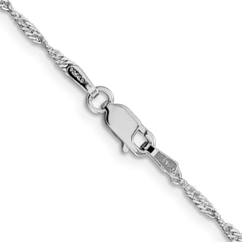 Rhodium Over Sterling Silver 1.75mm Singapore Chain