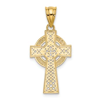 14K Yellow Gold Celtic Cross Pendant