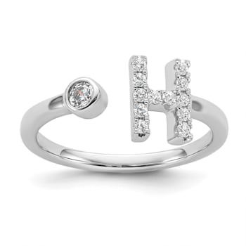 Rhodium Over 14K White Gold Lab Grown Diamond VS/SI GH, Initial H
Adjustable Ring