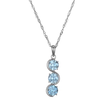Lab Created Blue Spinel Platinum Over Sterling Silver March Birthstone
Pendant 3.61ctw