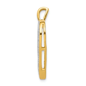 14K Two-tone Gold Gold Diamond Heart Pendant